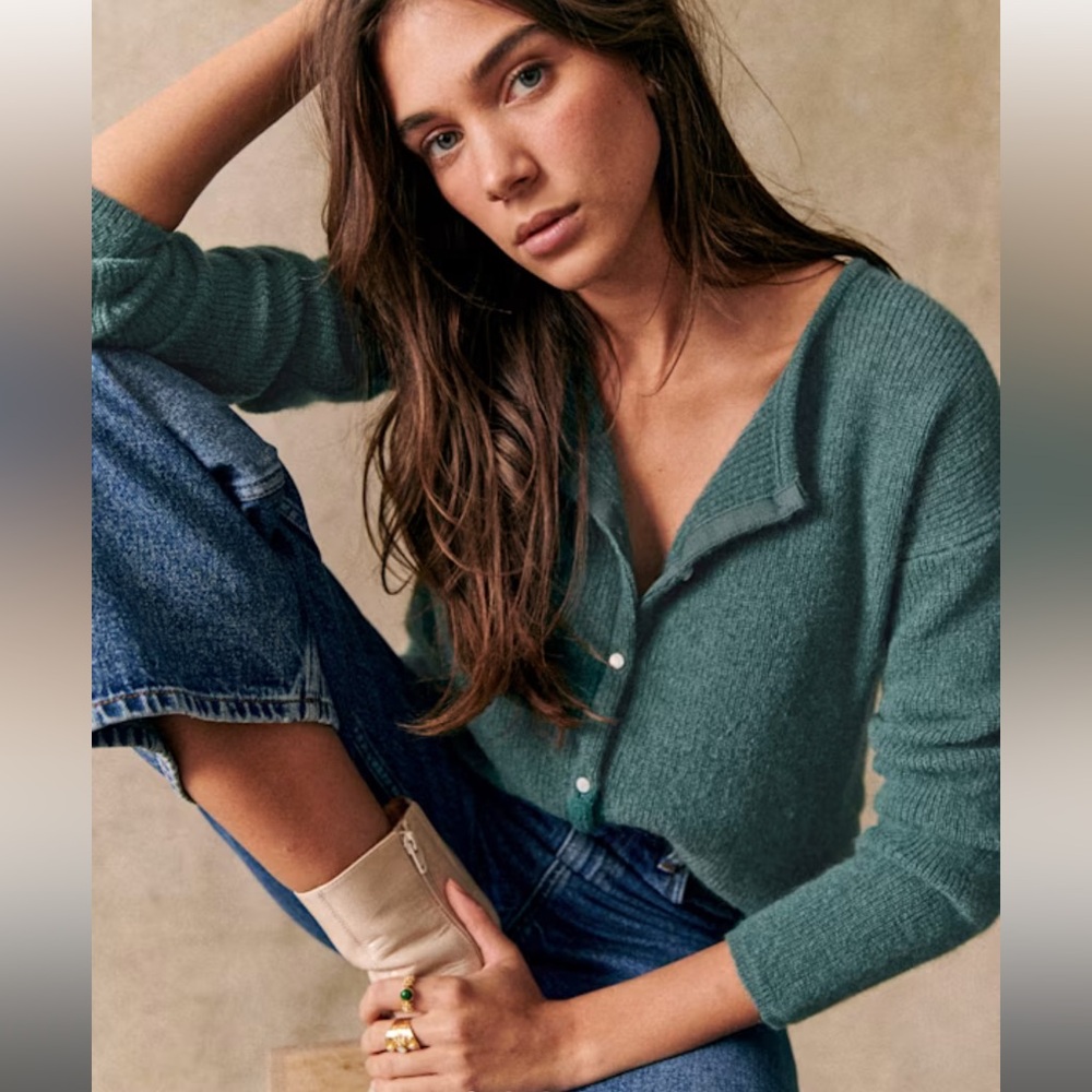 NWT | Sezane | Gaspard Cardigan | Sage | Small